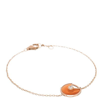 Cartier 18K Pink Gold Diamond XS Carnelian Amulette de Cartier Bracelet 1 of 3
