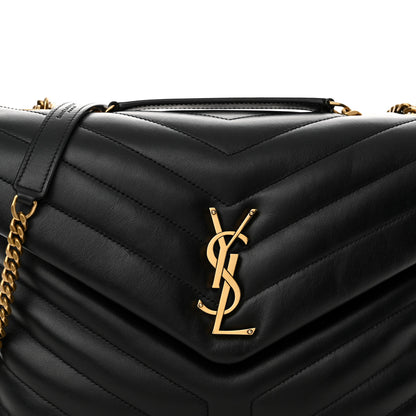Saint Laurent Calfskin Y Quilted Monogram Medium Loulou Chain Satchel Black 8 of 11