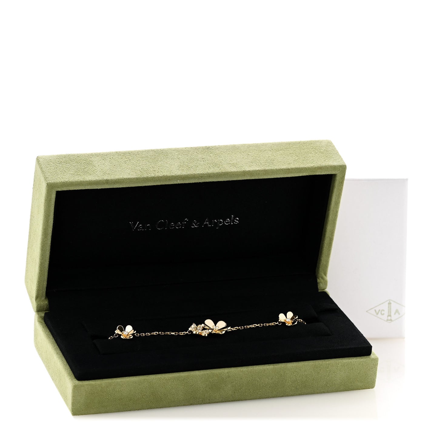 18K Yellow Gold Diamond Frivole 5 Flowers Bracelet