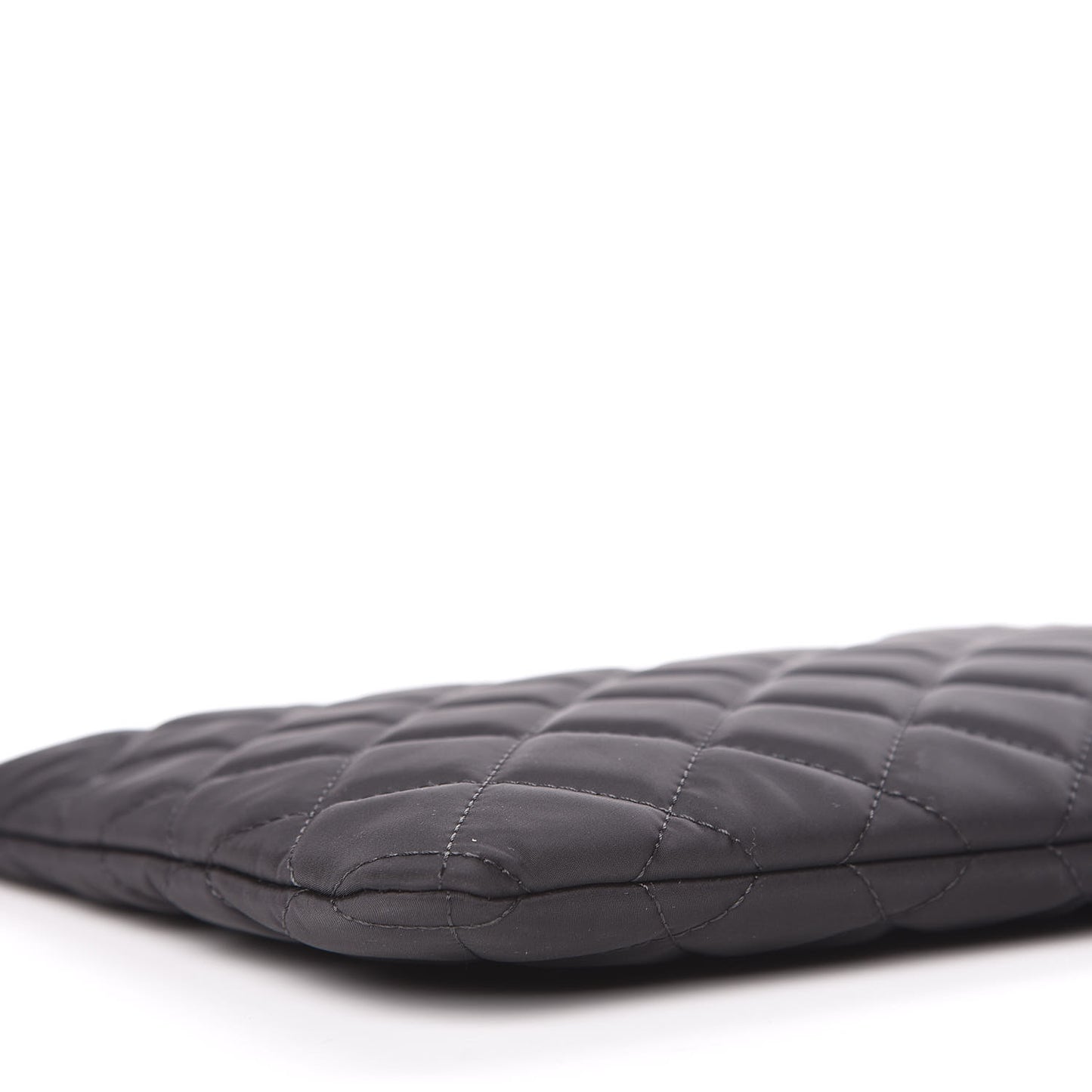 Nylon Quilted Medium Cosmetic Case Black