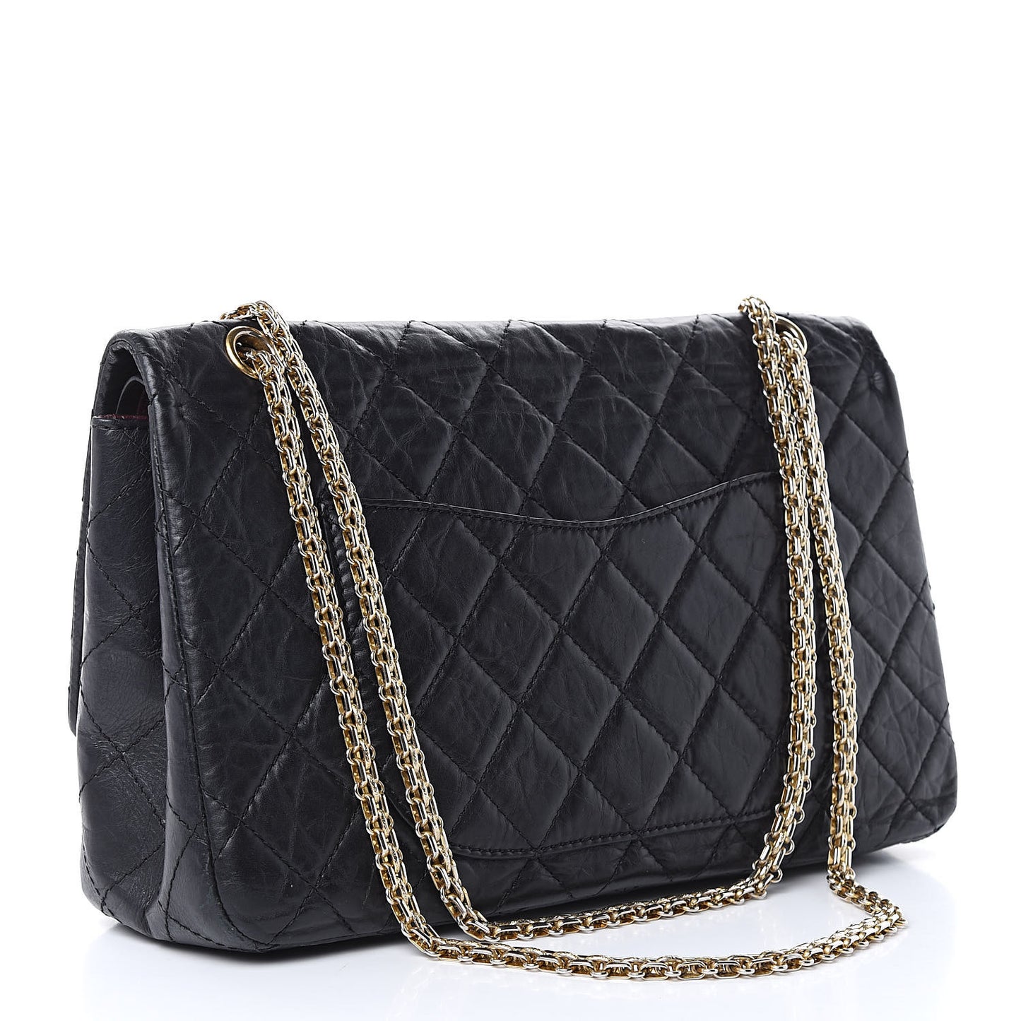 Aged Calfskin Quilted 2.55 Reissue 227 Flap Black