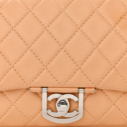 Chanel Lambskin Quilted Jumbo Icons Secret Label Flap Beige 8 of 14
