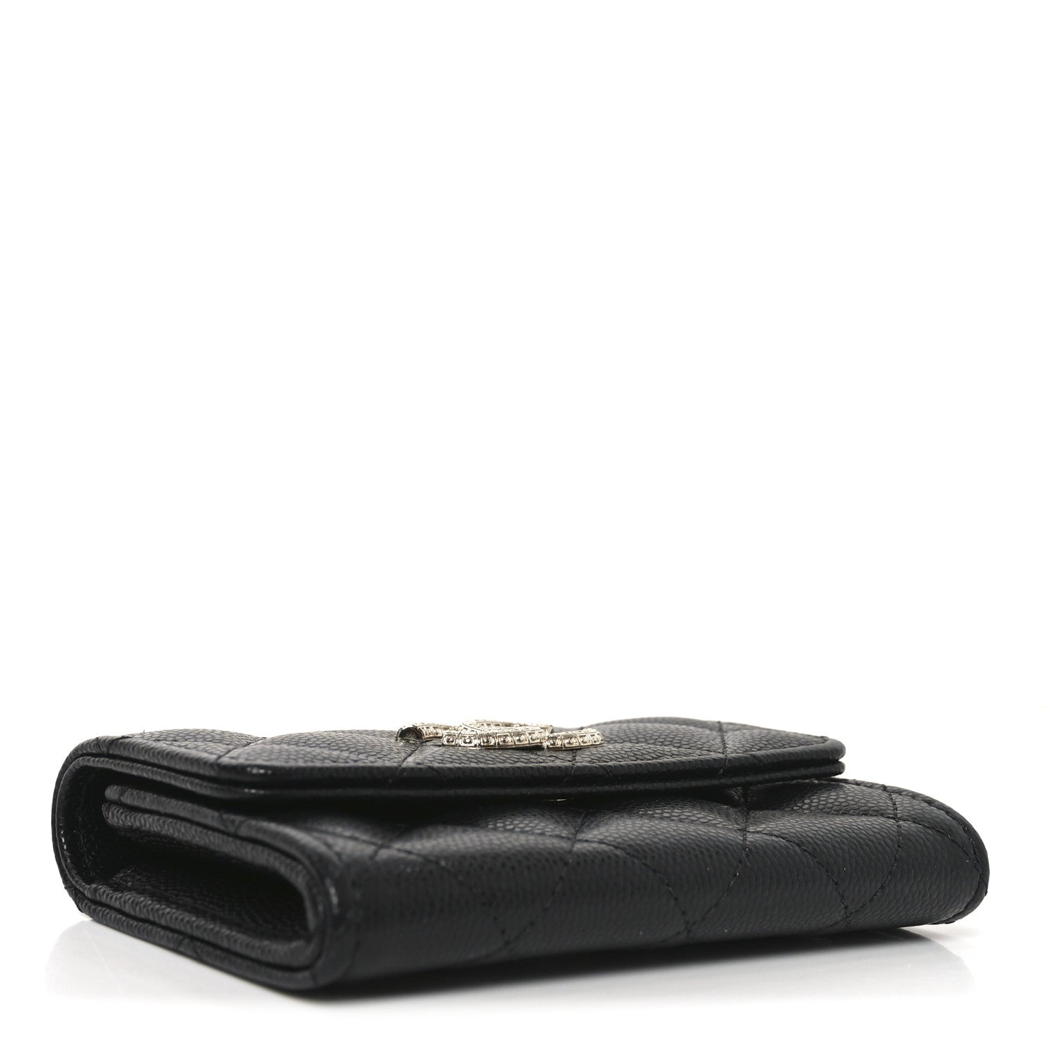 Chanel Caviar Quilted CC Glitter Flap Card Holder Black 4 of 8