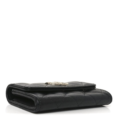 Chanel Caviar Quilted CC Glitter Flap Card Holder Black 4 of 8