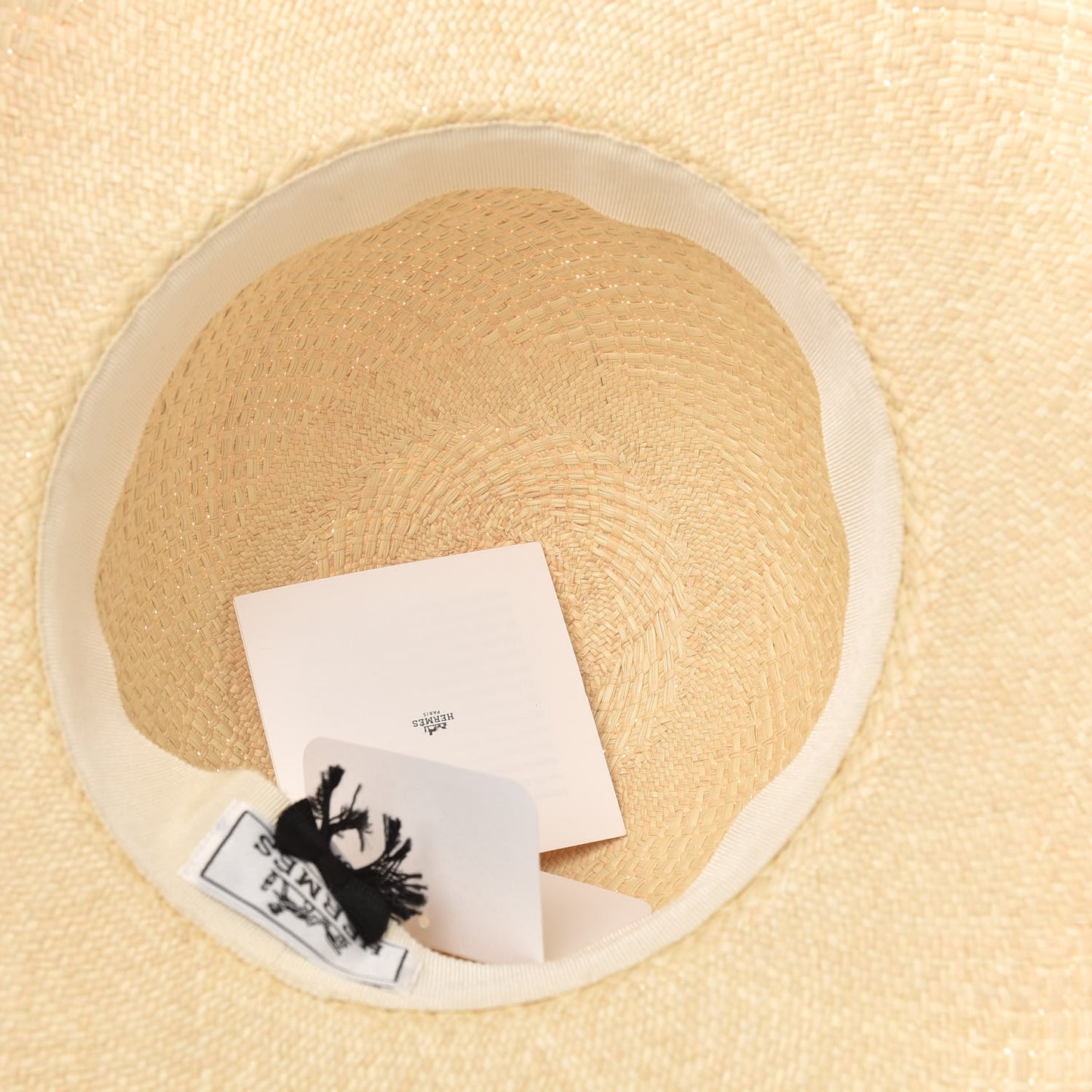 Straw Brides De Gala Panama Hat 57 Naturel Ecru Black