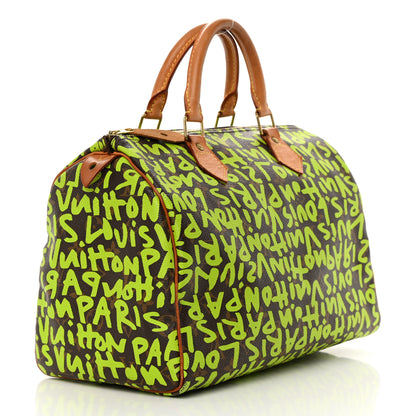 Louis Vuitton Monogram Graffiti Speedy 30 Green 3 of 16