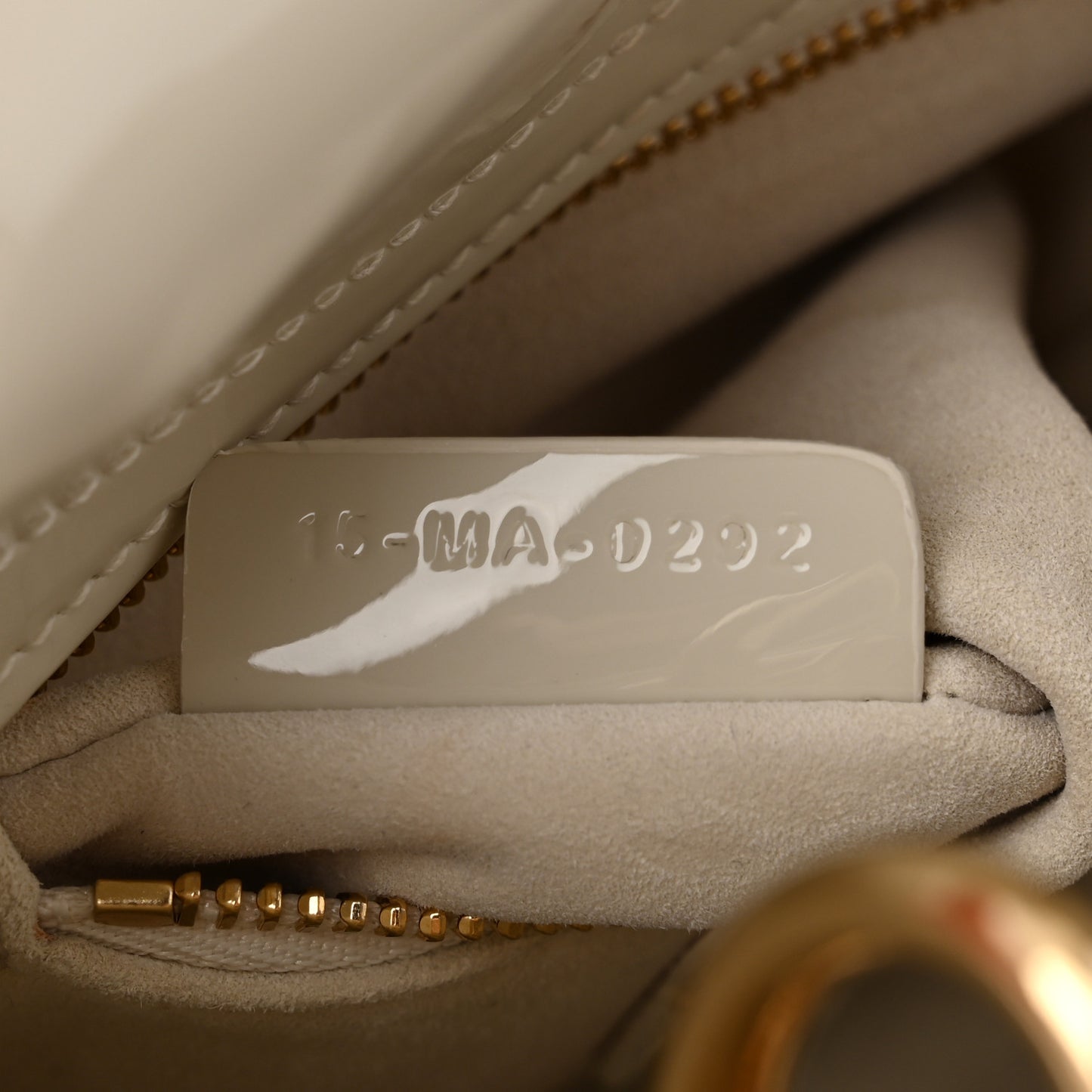 Patent Cannage Mini Lady Dior Ivory