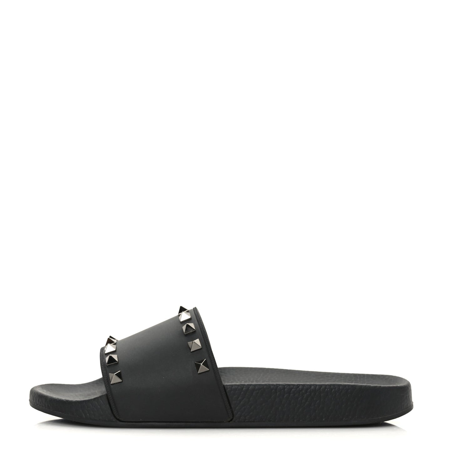 Rubber Rockstud Slide Sandals 39 Black