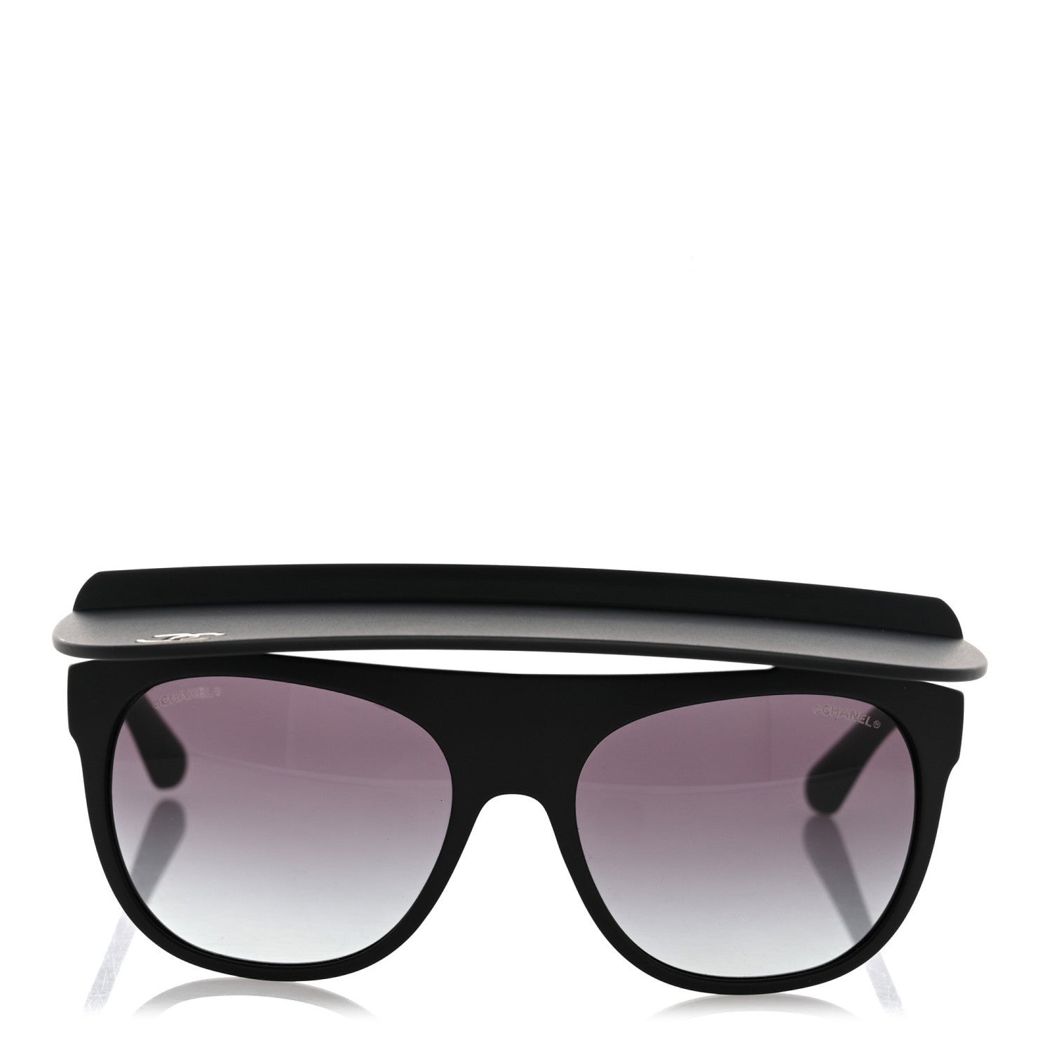 Chanel Acetate Visor Sunglasses 71046 Matte Black 2 of 8