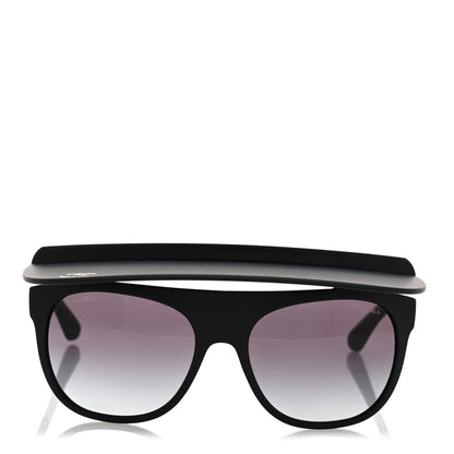 Chanel Acetate Visor Sunglasses 71046 Matte Black 2 of 8