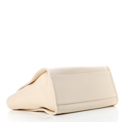 Chanel Canvas Pearl Medium Deauville Tote Ecru Beige 4 of 11