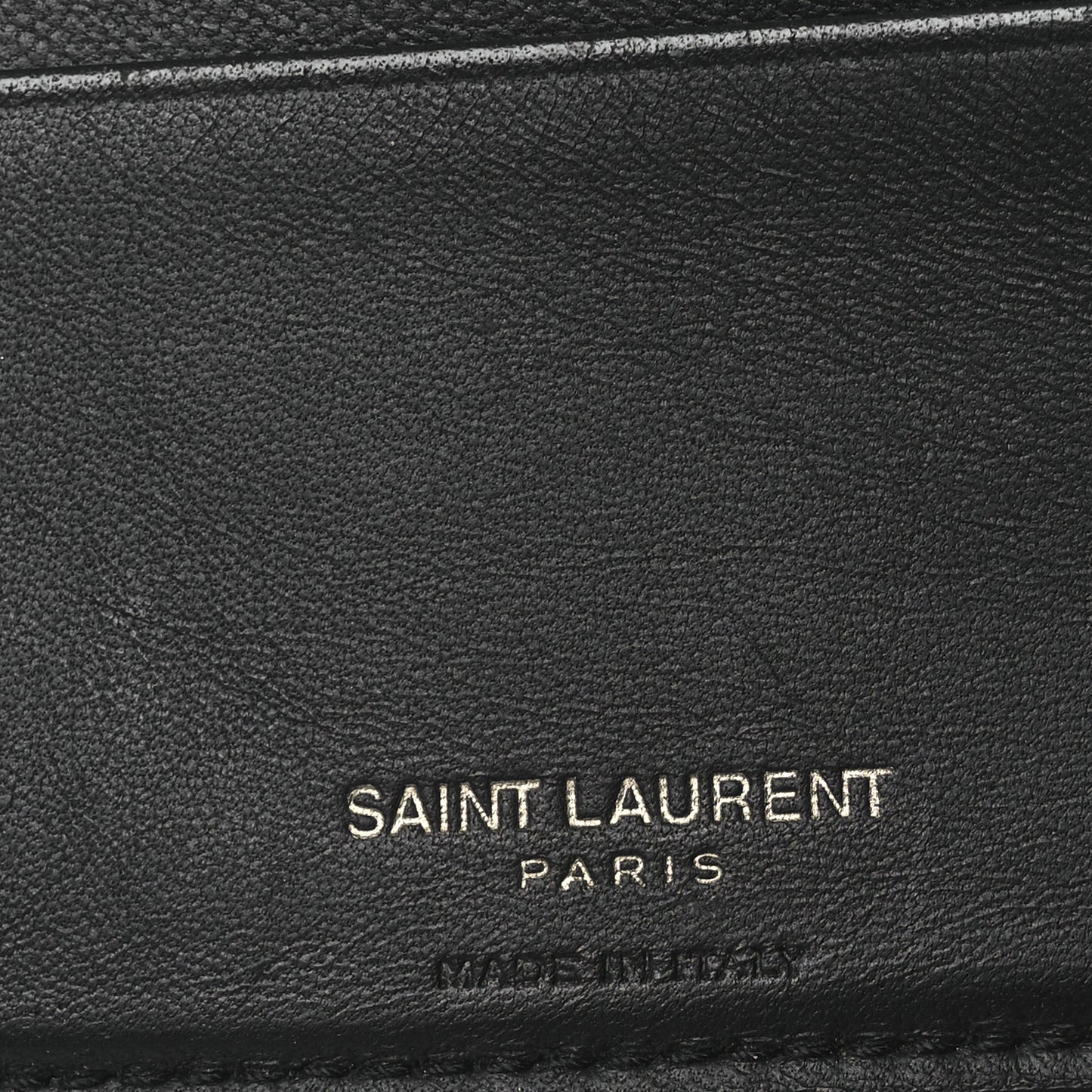 Calfskin Crocodile Embossed Tiny Cassandre East West Wallet Black