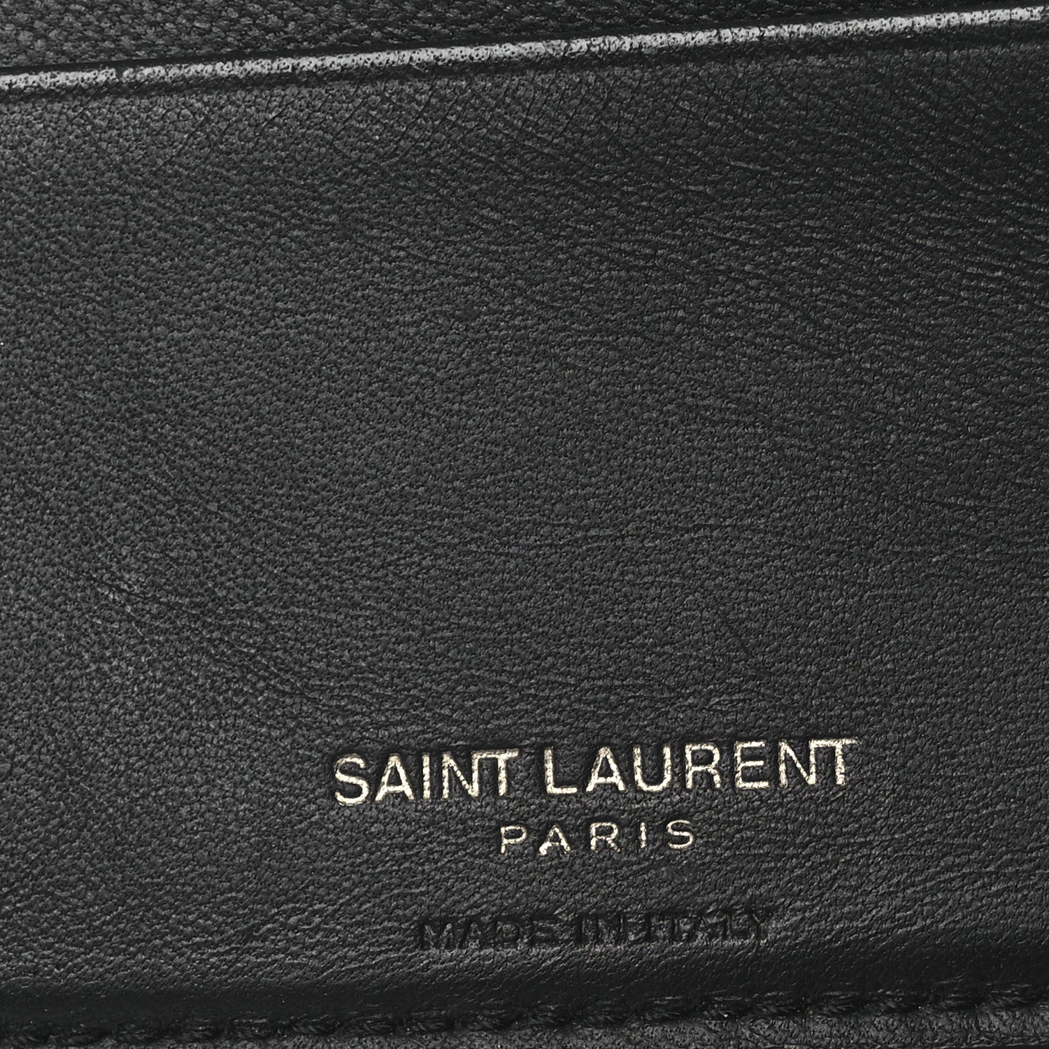 Saint Laurent Calfskin Crocodile Embossed Tiny Cassandre East West Wallet Black 7 of 9