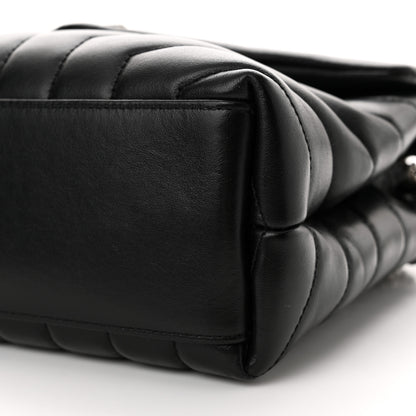 Saint Laurent Calfskin Y Quilted Monogram Small Loulou Chain Satchel Black 10 of 14