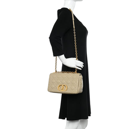 Christian Dior Supple Calfskin Cannage Medium Caro Bag Beige 2 of 10