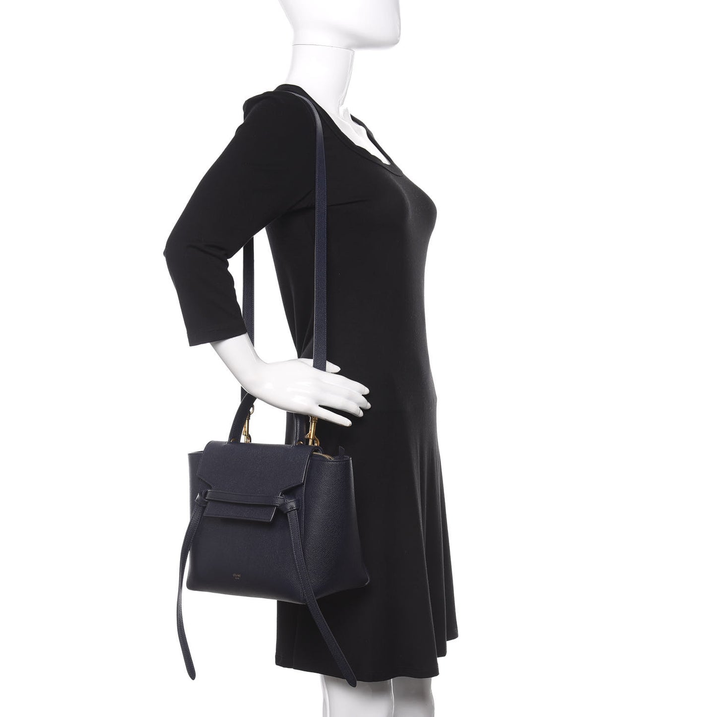 Baby Grained Calfskin Micro Belt Bag Midnight