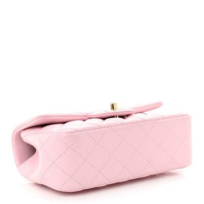 Chanel Lambskin Quilted Mini Top Handle Rectangular Flap Light Pink 4 of 13