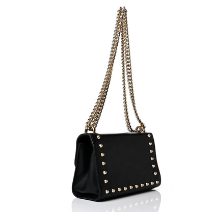 Gucci Calfskin Studded Small Padlock Shoulder Bag Black 2 of 7