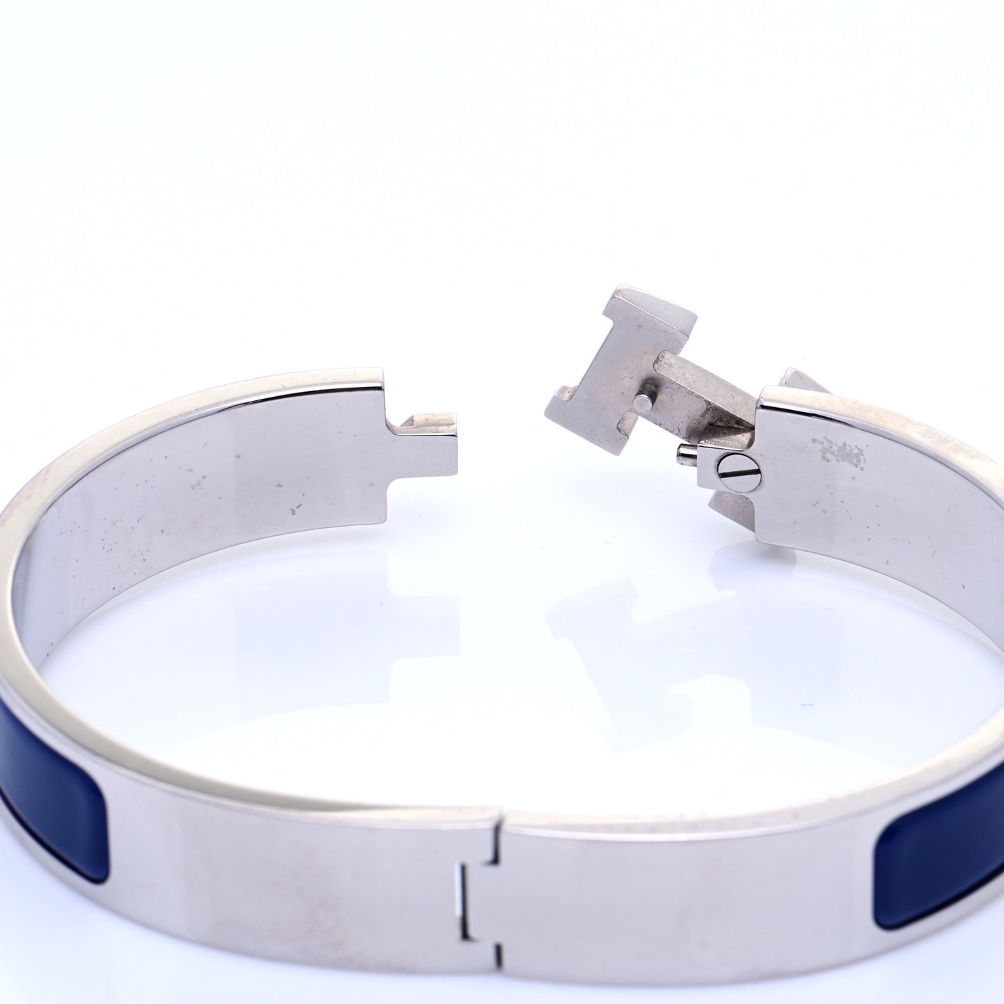 Enamel Narrow Clic Clac H Bracelet GM Indigo