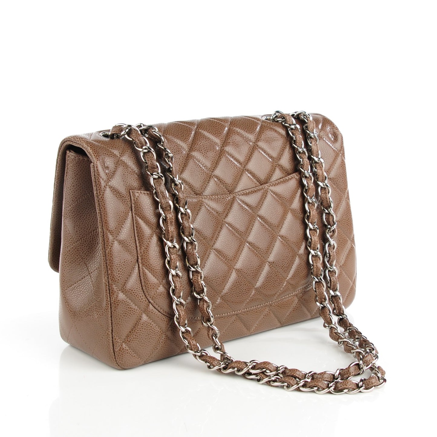 Caviar Quilted Jumbo Single Flap Brown