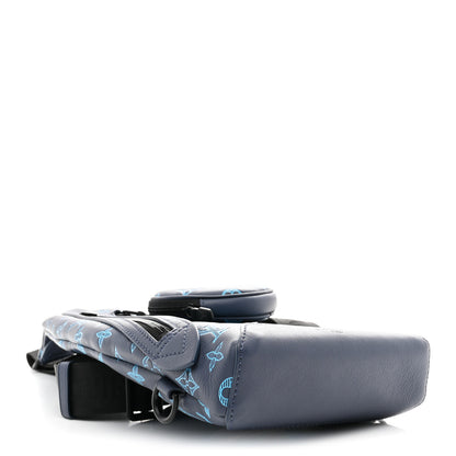 Louis Vuitton Monogram Shadow Duo Slingbag Navy River Blue 4 of 9