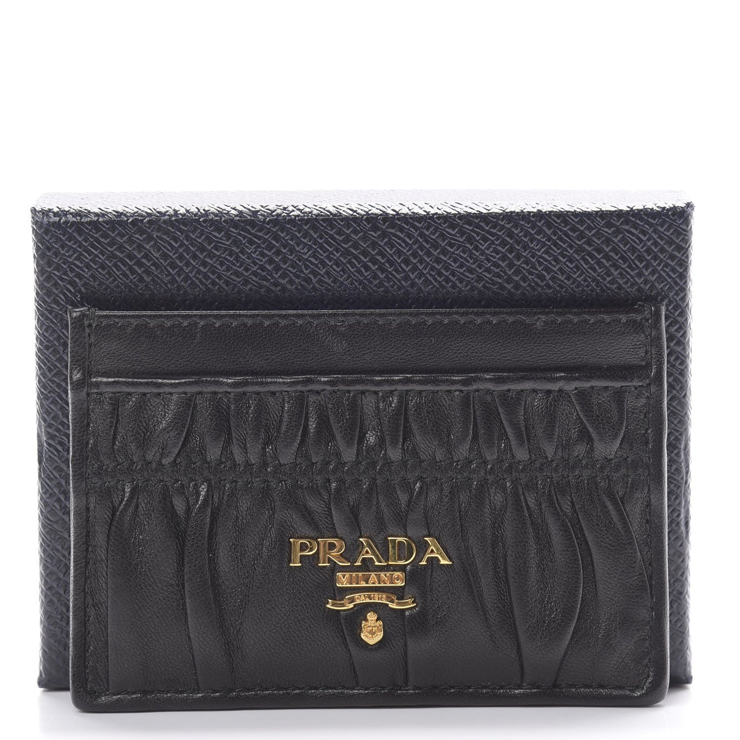 Nappa Gaufre Card Holder Black