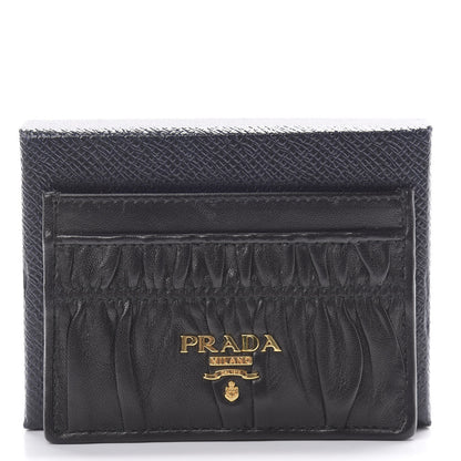 Prada Nappa Gaufre Card Holder Black 8 of 8