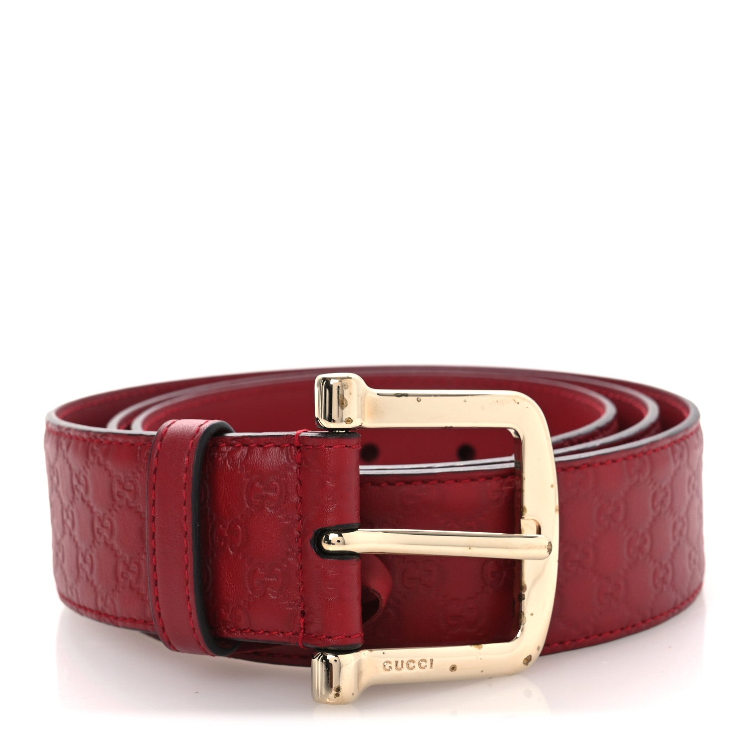 Gucci Soft Microguccissima Margaux Calfskin 100 40 Belt Rosso 1 of 6