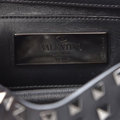 Valentino Garavani Vitello Mini Rockstud All Over Flap Saddle Crossbody Bag Black 8 of 10