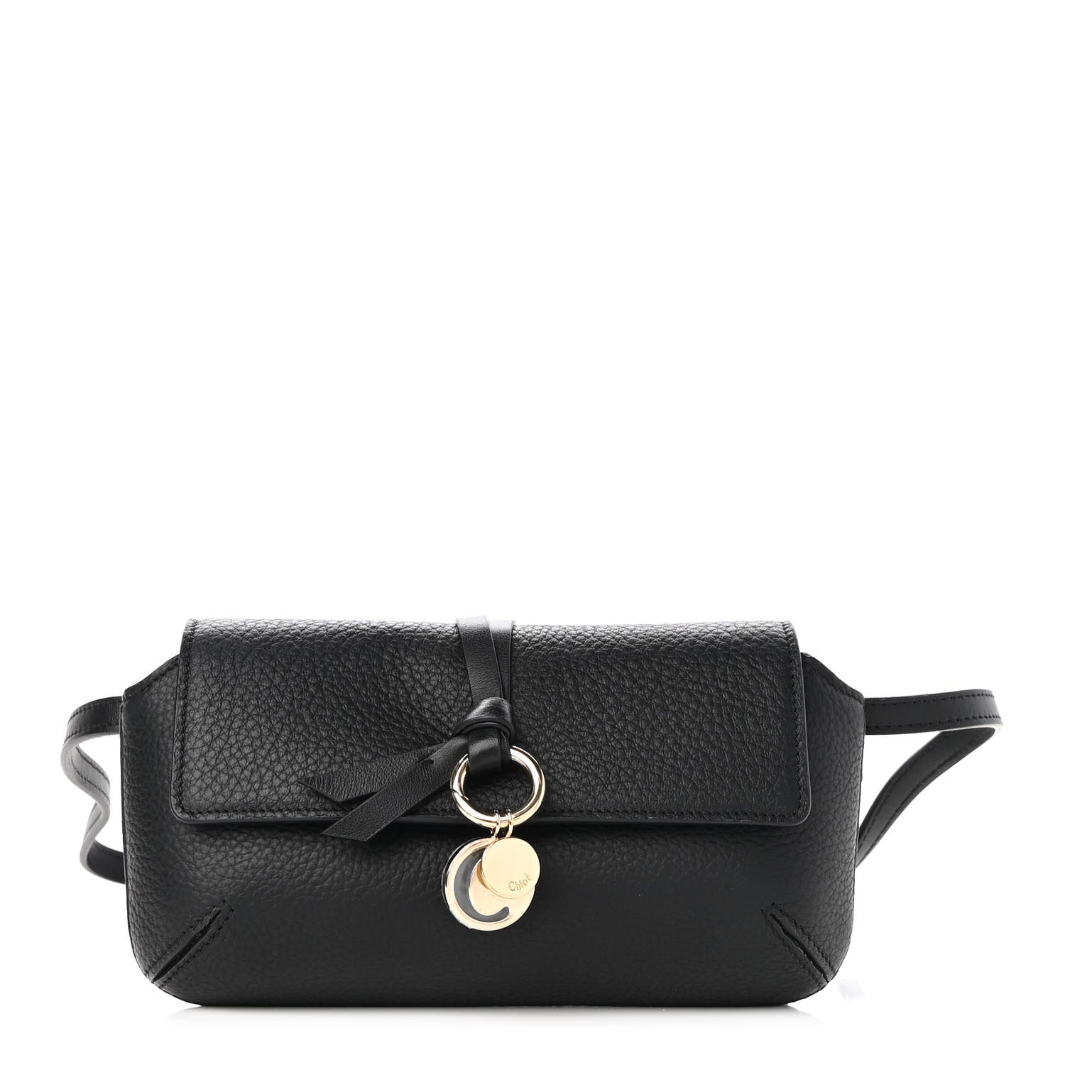 Chloe Grained Calfskin Alphabet Crossbody Pouch Black 1 of 8