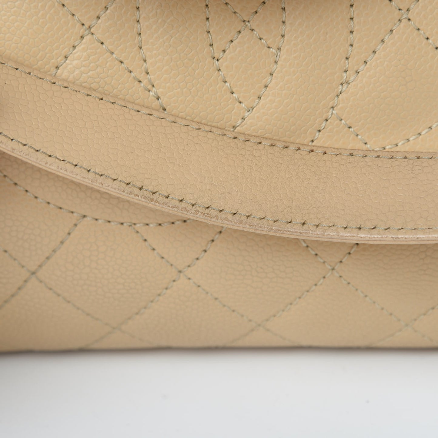 Caviar Quilted Grand Shopping Tote GST Beige