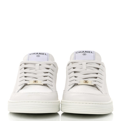 Chanel Calfskin Womens CC Logo Sneakers 40 White 2 of 10