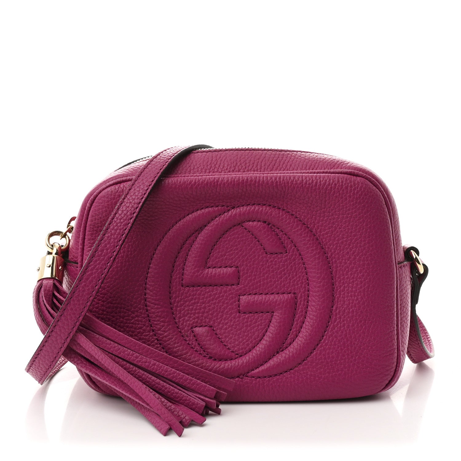 Gucci Pebbled Calfskin Small Soho Disco Bag Bright Bouganville 1 of 12