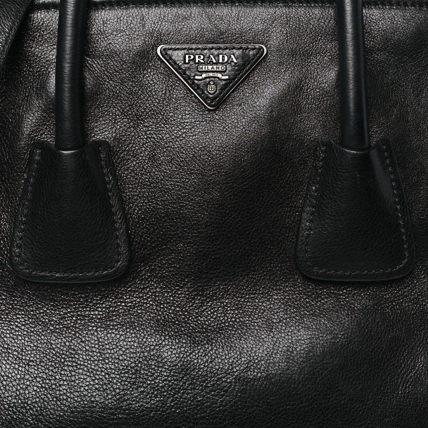 Glace Calf Twin Pocket Tote Black