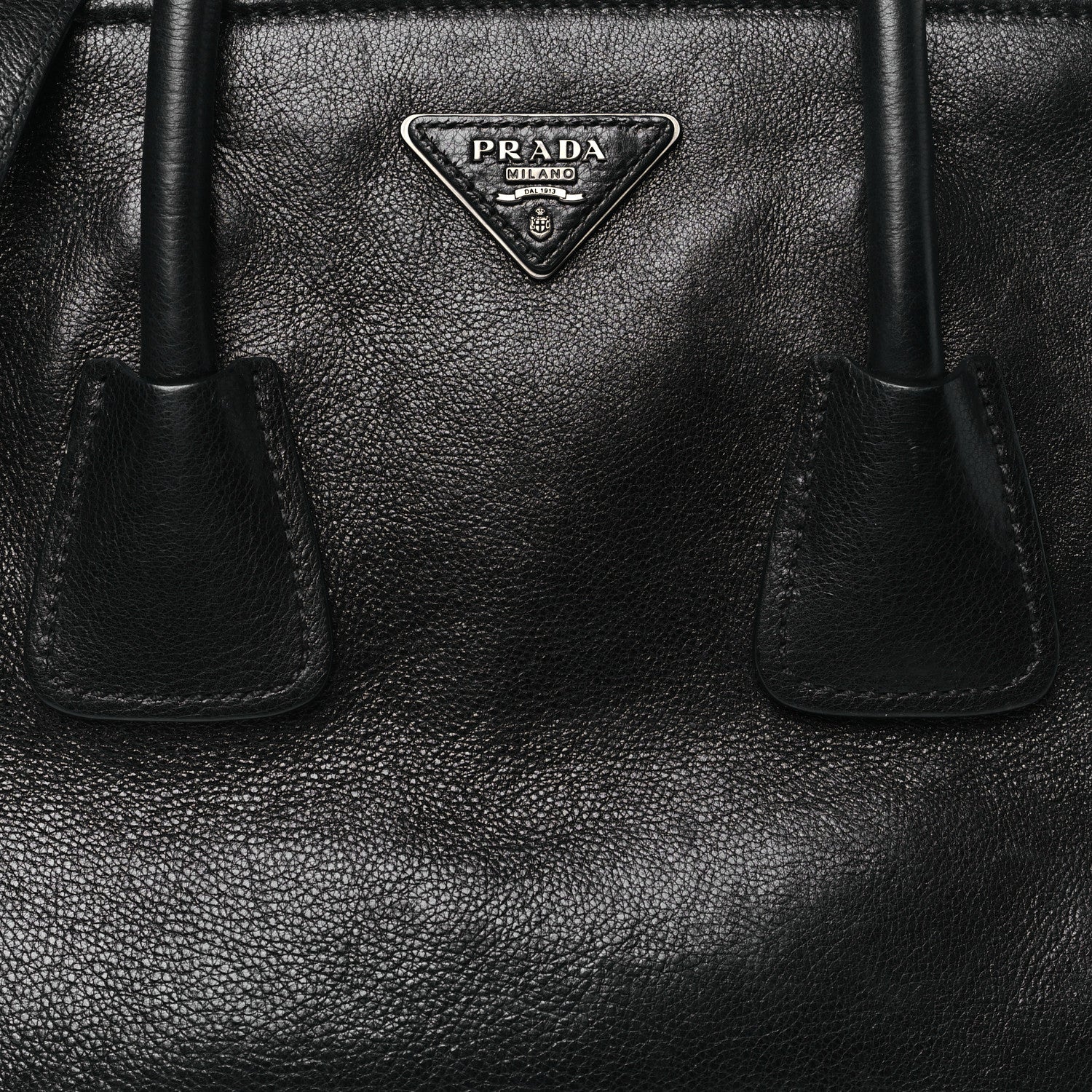 Prada Glace Calf Twin Pocket Tote Black 8 of 12