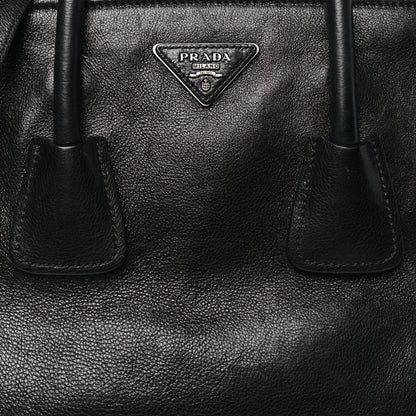 Prada Glace Calf Twin Pocket Tote Black 8 of 12