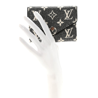 Louis Vuitton Denim Monogram Jacquard Victorine Wallet Grey 2 of 6