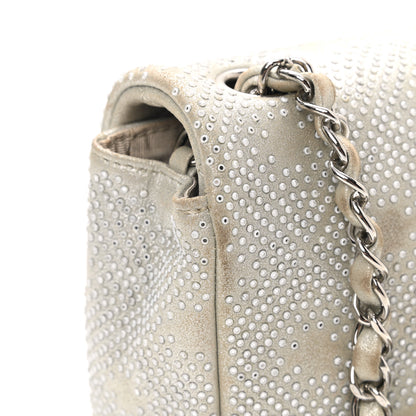 Chanel Iridescent Calfskin Studded Mini Flap Silver 12 of 14
