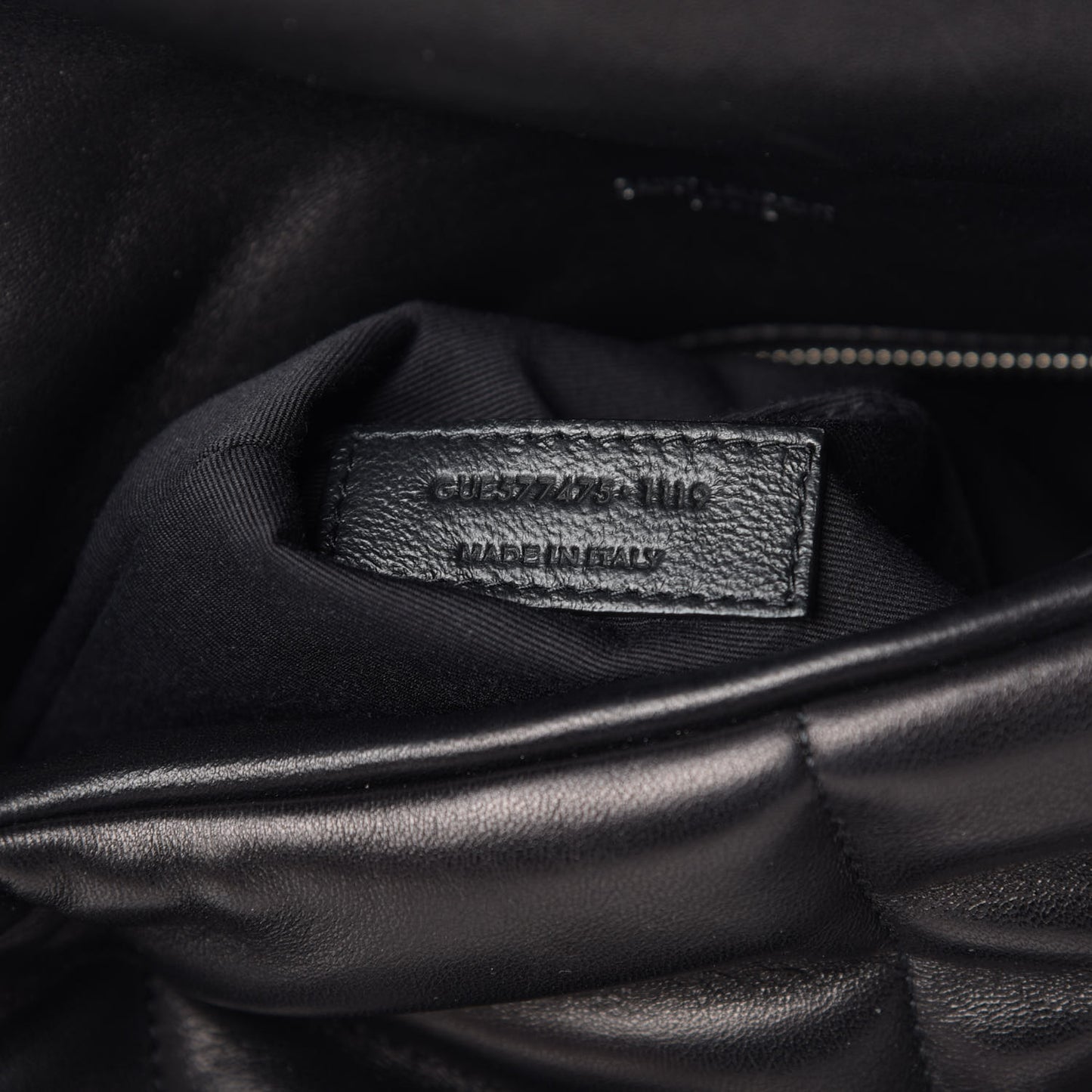 Lambskin Quilted Medium Loulou Puffer Monogram Chain Satchel Black