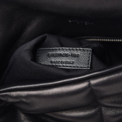 Saint Laurent Lambskin Quilted Medium Loulou Puffer Monogram Chain Satchel Black 7 of 11