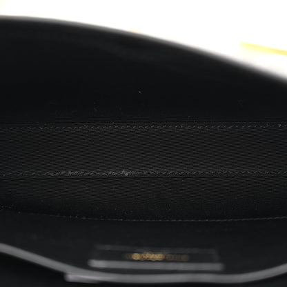 Saint Laurent Shiny Calfskin Crocodile Embossed Small Manhattan Baguette Black 5 of 10