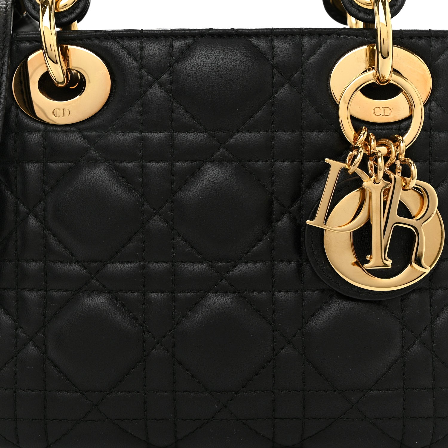 Christian Dior Lambskin Cannage Mini Lady Dior Black 8 of 10