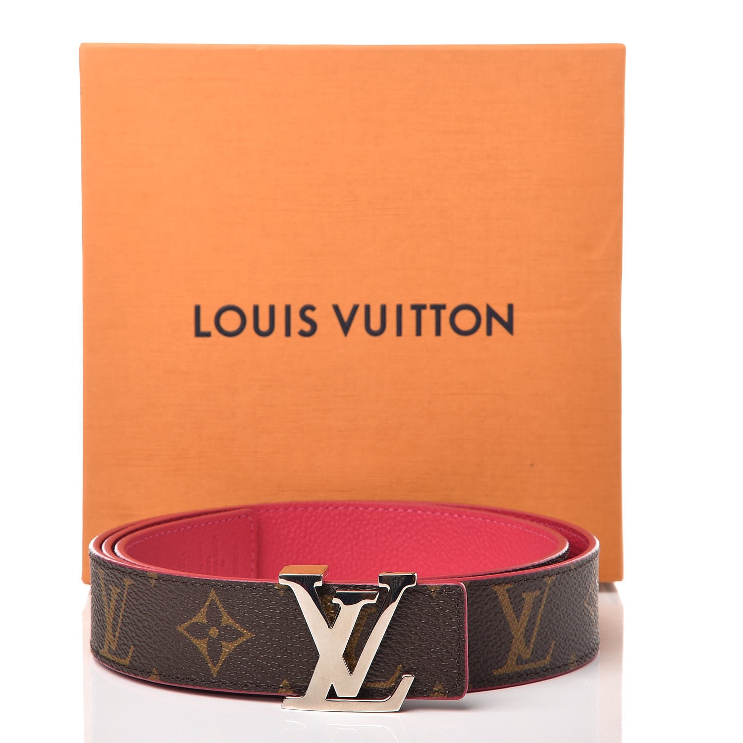 Louis Vuitton Monogram Calfskin 30mm LV Initiales Reversible Belt 90 36 Fuchsia 7 of 7