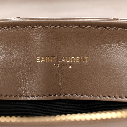 Saint Laurent Calfskin Y Quilted Monogram Small Loulou Chain Satchel Taupe 6 of 8