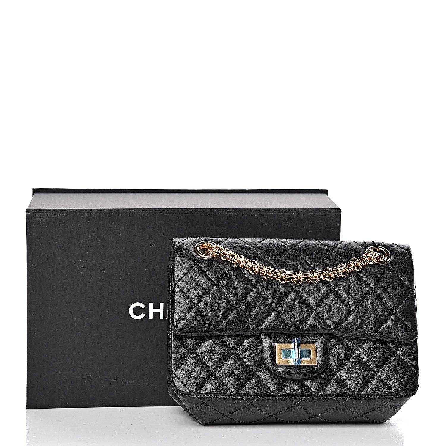 Chanel Aged Calfskin Quilted 2.55 Reissue Mini Flap Black 11 of 11