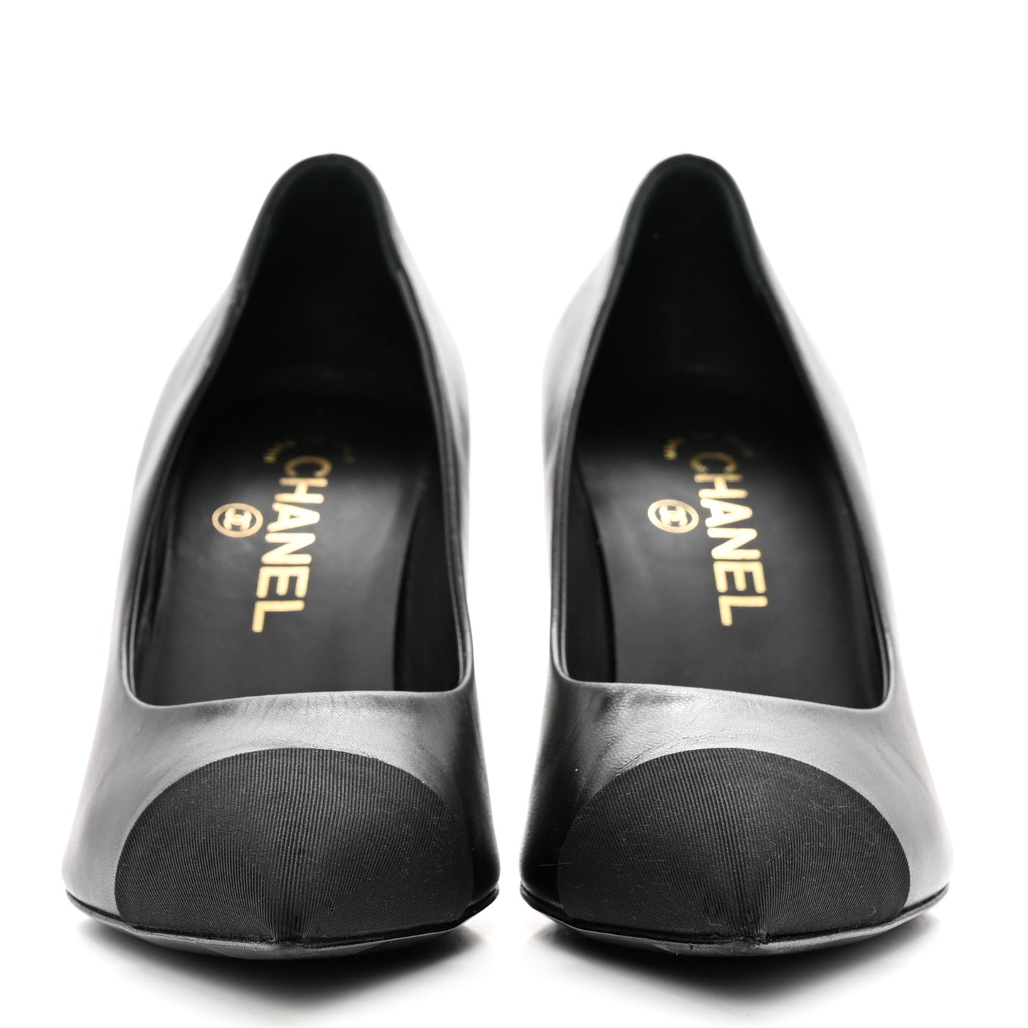 Grosgrain Cap Toe CC Pearl Pumps 37 Black