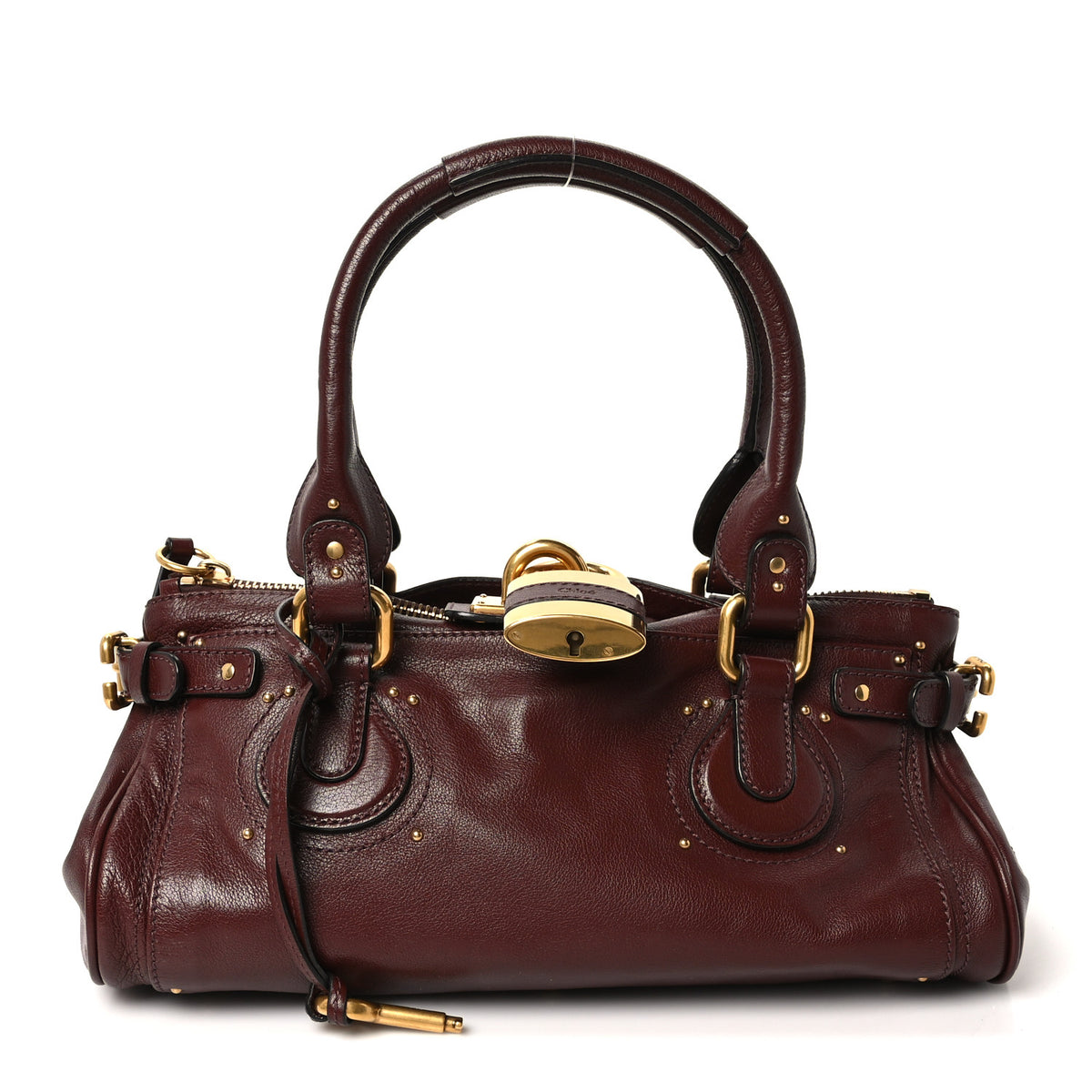 Chloe Grained Buffalo Medium Paddington Satchel Grenat 1 of 10