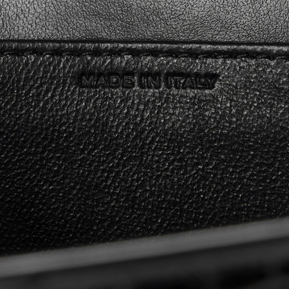 Saint Laurent Calfskin Crocodile Embossed Monogram Uptown Chain Wallet Black 8 of 12
