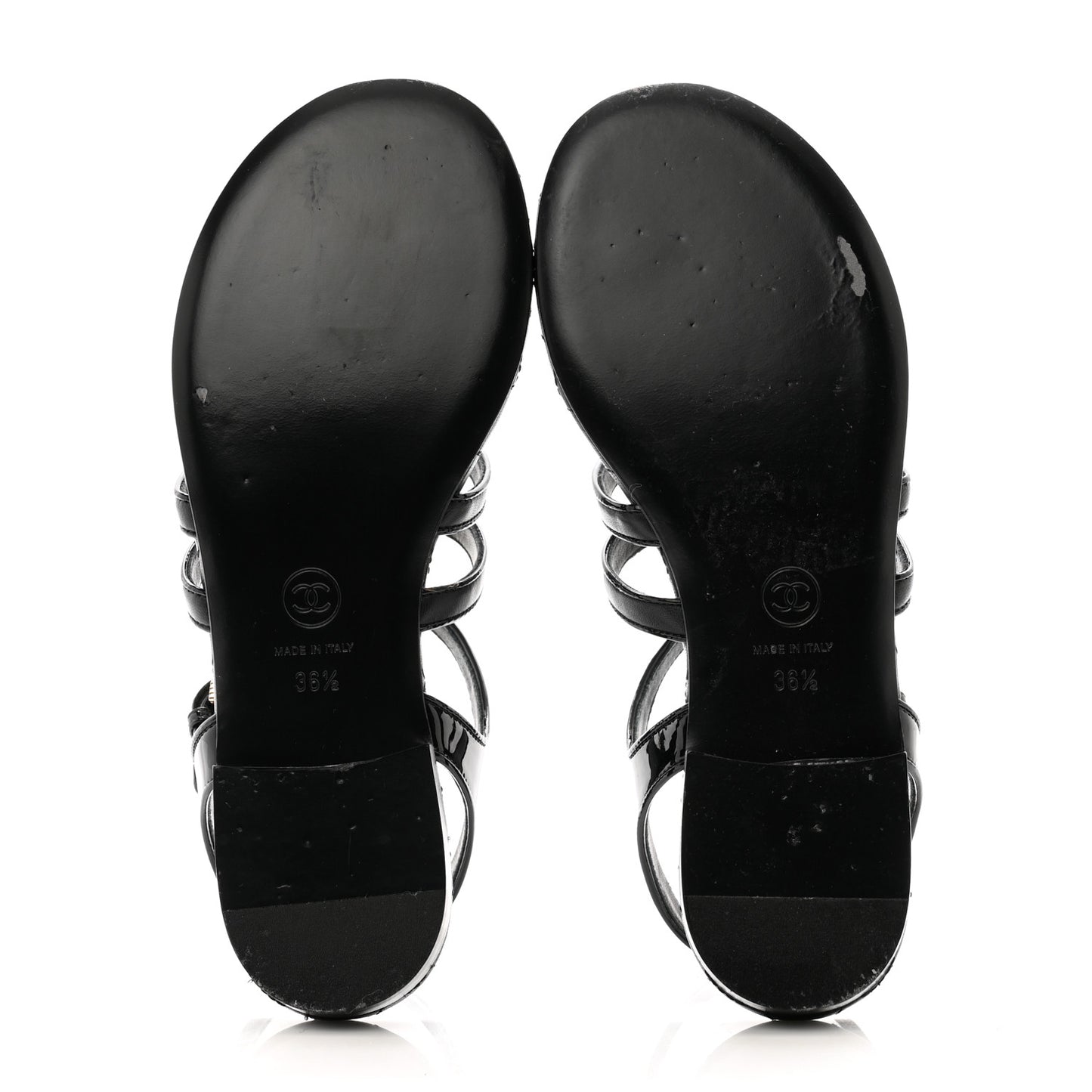 Lambskin Pearl Thong Sandals 36.5 Black