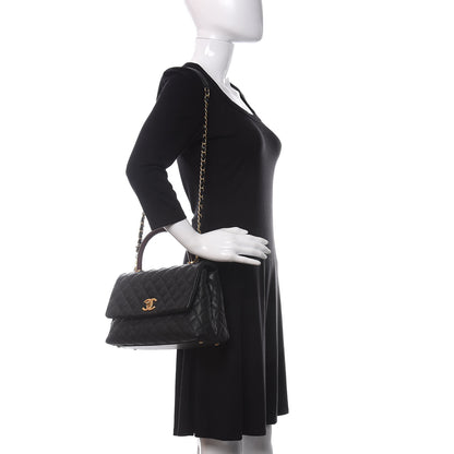 Chanel Caviar Lizard Quilted Small Coco Handle Flap Black 2 of 11